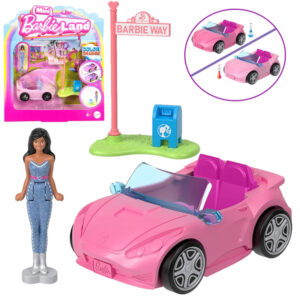 Mattel Mini Barbie Land Lalka kierowca pojazdu + autko kabriolet ZA6038 F